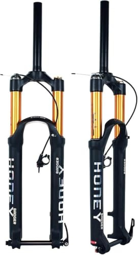 Kcolic Fourche VTT 27,5/29 Débattement 160 Mm, Fourche Avant Pneumatique Commande par Câble, Pivot Droit 1-1/8, Axe Cylindrique, Amortissement 15 × 100 B,29in