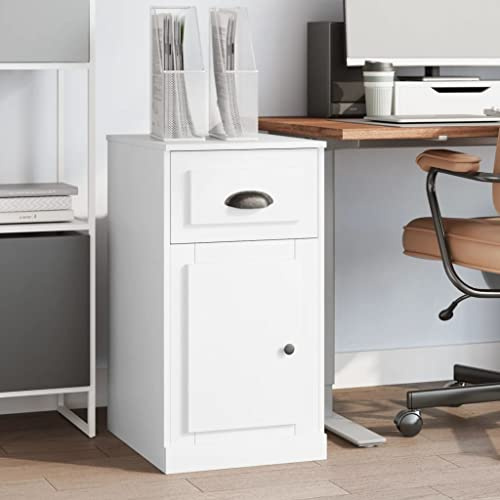 KTHLBRH Armario Auxiliar con Cajón y Puerta, Mueble de Almacenamiento para Hogar con Estante y Compartimento, Superficie Lisa de Madera Contrachapada Resistente, Ideal