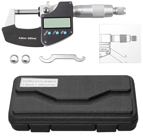 bügelmessschraube Elektronischer digitaler Außenmikrometer 0,001 mm 0-25/25-50/50-75/75-100 Messwerkzeuge Messschieber Mikrometer(0-25mm)