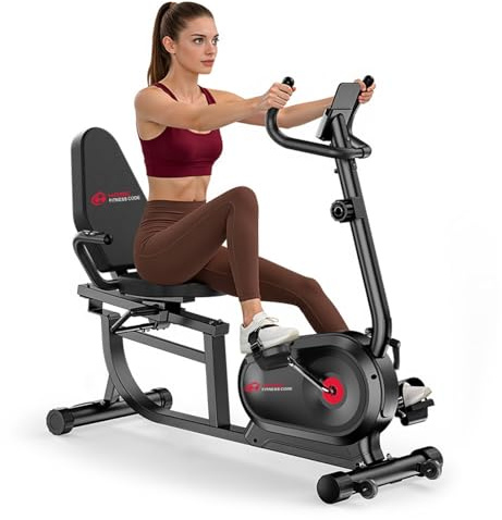GartistGo Recumbent Exercise Bike for Adults Seniors, Magnetic Resistance Stationary Bike with LCD Monitor, Adjustable Seat & 16-Level Resistance, Indoor Home Workout Equipment