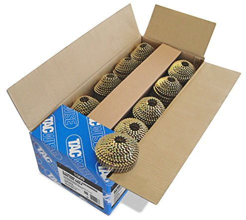 Tacwise 1009 Clous en Rouleau Galvanisés à Tête Conique de Type 2,1 / 45 mm, Pointe Diamant, Tige Annelée, Inclinés à 16°, Assemblée par Fil, Lot de 14.400