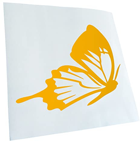 Kiwistar - Autoaufkleber - gelb - 60 x 18 cm - Schmetterling - Heckscheibenaufkleber Auto Aufkleber wetterfest für Kfz LKW Mofa Truck - Sticker außen selbstklebend Tuning Zubehör für Fenster Fahrzeug
