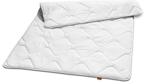 sleepling Winter Bettdecke 200x200 cm, Winterdecke Warm, Made in EU, Ökotex 100, Waschbar 60 Grad, Winterbettdecke 200 x 200, 100% Baumwolle Satin, Basic 300