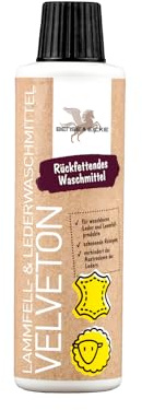 Bense & Eicke Velveton Lammfell- & Lederwaschmittel - für Waschmaschine und Handwäsche, reinigt, pflegt und rückfettet waschbares Leder, 250ml