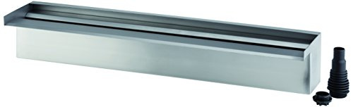 OASE 50585 Waterfall 60 - Edelstahl-Wasserfall 60 cm breit für Wasservorhänge an Mauer und Wand für Gartenteich, Pool, Brunnen, Silberfarben