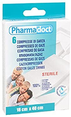 PHARMADOCT - Compresse di garza 18x40 cm confezione da 120 scatole da 6 pezzi, 25330