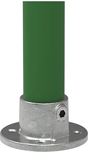 Fenau | Flangia a pavimento, rotonda, Ø 26,9 mm, flangia a parete, flangia a soffitto, supporto, ghisa malleabile, zincata a caldo, viti incl.