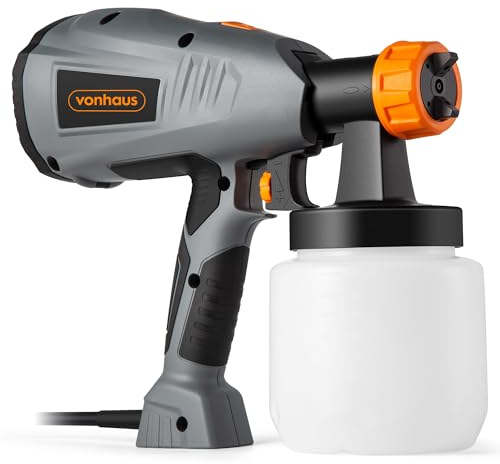VonHaus Paint Sprayer 400W – Electric Spray Gun for Outdoor & Indoor Jobs Ideal for Decorating, Painting Fences, Walls, Ceilings, Floors & More – Lightweight, 800ml Paint Cup, Adjustable Spray Pattern