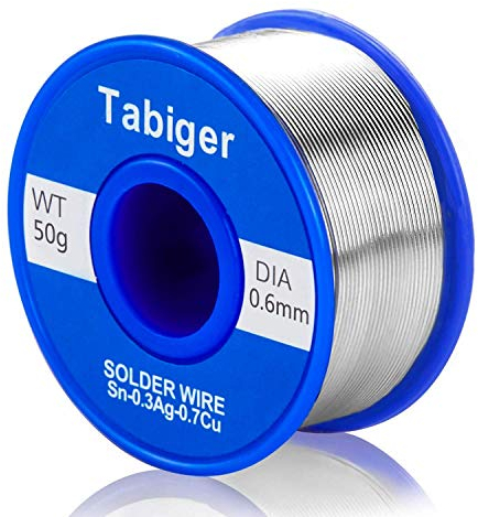 Tabiger 0.6mm Lead Free Solder Wire with Rosin Core for Electrical Soldering and DIY (Net 50g)