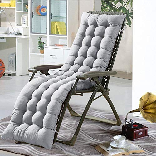 Soddyenergy, Cuscino per sedia a sdraio, per chaise longue e sedie da giardino reclinabili, per esterni, per veranda e interni, colore: grigio