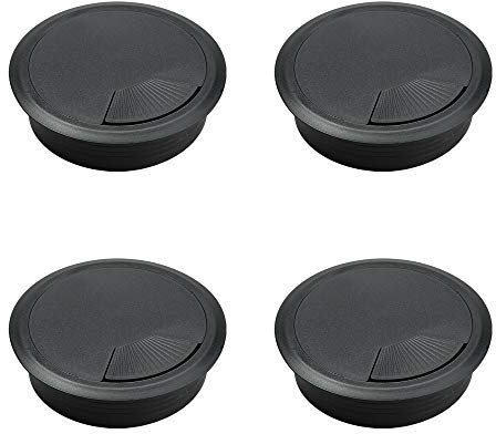 Cable Grommet Ø 80mm Black Outlet Desk Tidy Insert Plastic Cable Organiser Set of 4