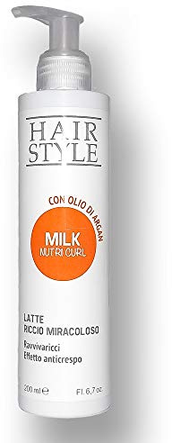 Leche rizos Milagrosos, Leche de Aceite de Argan para Rizos Curl Milk, Define y Desenreda el pelo Rizado, Efecto antifrizz 200 ml cod.0807