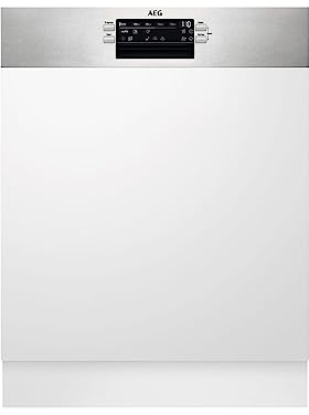 AEG FEE53610ZM Teilintegrierter Geschirrspüler, 60 cm breit, 13 Maßgedecke, AirDry, QuickLift, Satelliten-Sprüharm, edelstahl