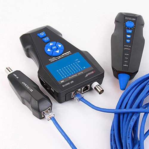HYQNG Probador de Cable de Red, NF-8601S TDR Probador de Cable Rj11 Rj45 BNC Multifurcation Ethernet LAN Cable Tester, Prueba precisa de Punto de interrupción, con Ping/PoE
