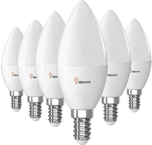 BHMAOYN 12V/24V LED E14 Kerze Glühbirne, 7W Neutralweiß 4000K, 270° 500LM, C37 E14, AC/DC, 6er-Set für Wohnmobil/Gartenhaus, Garage, Schiff, Yacht