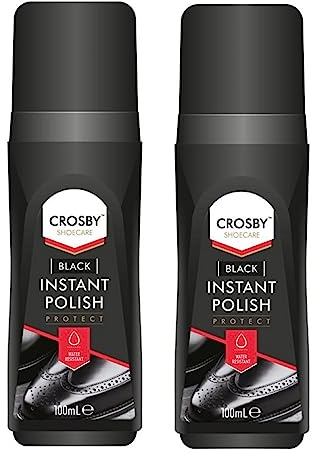 Karrma Ltd. Crosby Shoe Polish Black 100ml - Instant Shoe Polish Black - Water Ressistant -Pack of 2
