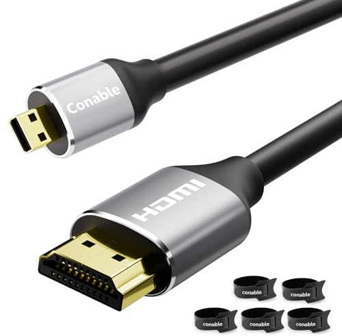 Câble micro HDMI vers HDMI de 1,2 m, haut débit, compatible avec caméra GoPro Hero, caméra de sport, Raspberry Pi 4, Sony Camera, Nikon, Yoga