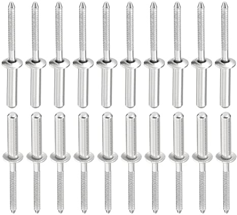 DTGN 4.8mm x 25mm (DxL) Aveugle Rivets - 50 Paquet | 304 Inox Acier Dôme Fermé Fin Rivet Bien pour Machines Assemblage