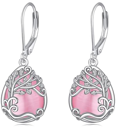Mondstein Ohrringe für Damen 925 Sterling Silber Filigran Mondstein Tropfen Ohrringe Leverback Schmuck Geschenke