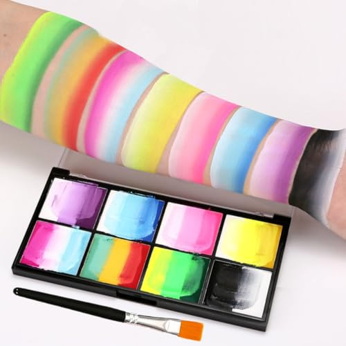 KARLOR Tavolozza di Colori per il Viso, 24 Colori con Pennello, Pittura per il Viso e Corpo, Solubile in Acqua, Ideale per Festival, Carnevale, Halloween e Altro