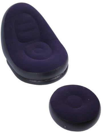Focket Aufblasbare Couch, Weiches Beflocktes Luftsofa mit Ottomane, Lazy Sofa Blow Up Liegestuhl, Aufblasbare Möbel ohne Pumpe für Camping, Angeln, Party, Strand, Sonnenbaden, Wandern