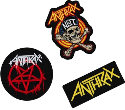 Grupo Erik Patches zum Aufbügeln Bügelbilder für Textilien Anthrax Set 3 Bügelflicken Aufnäher Erwachsene und Kinder