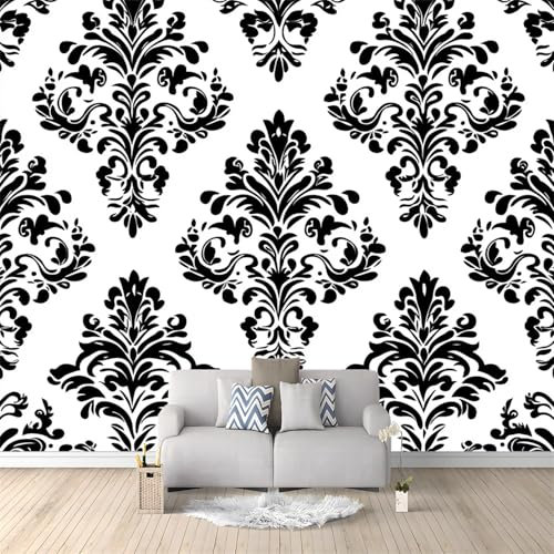Tapete Exquisites Einfaches Muster Muster Tapeten Fototapete Wand Dekoration Schlafzimmer Küchentapete Abwaschbar, Schwarz Weiß Tapete Vliestapete Design 200 x 140 cm