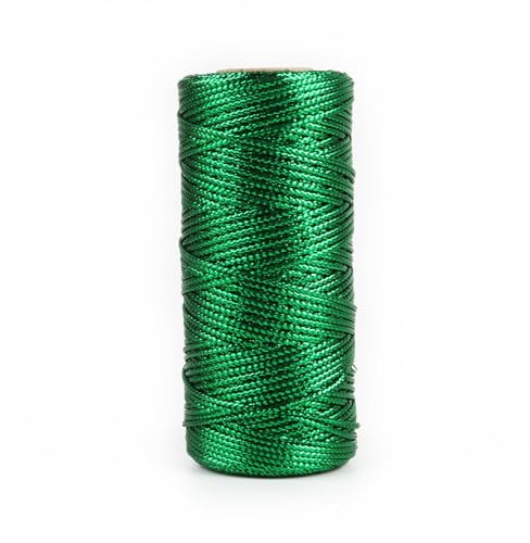 100 Meter Green Twine String 1.5mm Metallic String Non Stretch Metallic Cord Gift Tag Cord for Crafts Jewellery Gift Wrapping