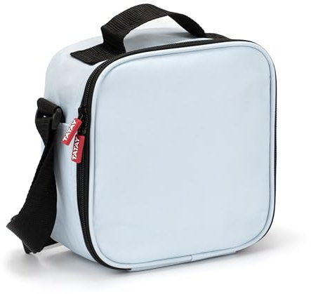 Tatay Bolsa Termica Porta Alimentos Impermeable - Urban Food Casual 3L | 4 Fiambreras: 2x0,5L + 2x0,2L | Triple Capa Aislante | Cuerpo Semirrígido | Bolsillo Interior | 22,5x10x22cm, Azul Pastel
