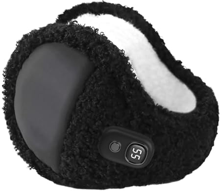 Electric Heated Earmuffs Heated Ear Warmers With Warm Fleece Lining, 3 Temp Modes Foldable Electric Ear Muffs Foldable Auto Power Off Winter Heated Ear Protectors For Winter Outdoor Activities