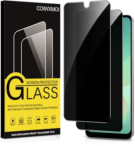 Coiwxmoi Privacy Pellicola Protettiva per Samsung Galaxy A26 5G 2 Pezzi Vetro Temperato Anti-spia Durezza 9H Senza Bolle Anti-Graffio Ultra Resistente Anti-Spy Anti-Impronta Protezione Schermo