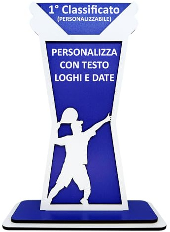 Vestipassioni Trofeo Padel Personalizzabile in MDF 28 cm – Idea Regalo Originale per Premiazioni, Competizioni Sportive, Targa Premio – Made in Italy di qualità
