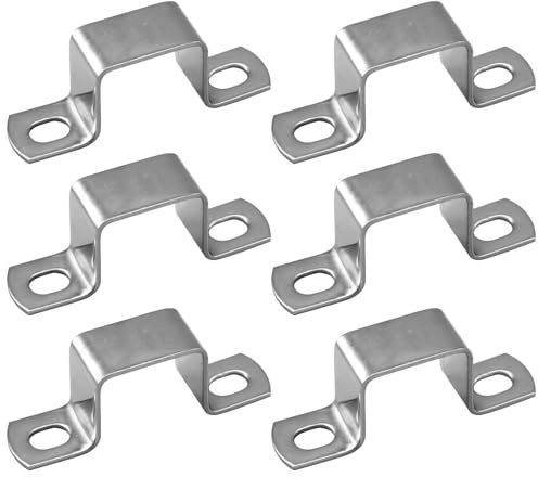 HAPPOW 6 Stück 40x40mm Edelstahl Rohrschellen - 304 U-Schellen für Vierkantrohre, M40 Halterungen aus Rostfreiem Stahl