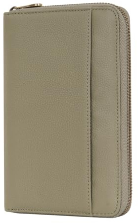 WASON Portafoglio Passaporto da Viaggio in Pelle con Cerniera Protezione RFID, Custodia Passaporto con Scomparti per Carte, Contanti, Carta d'Identità, Carta d'Imbarco e Biglietti (Verde)