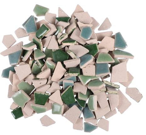 OSALADI Pezzi Di Mosaico in Ceramica Fai Da Te, Frammenti Di Mosaico Artigianali Colorati, Pezzi Di Piastrelle Di Porcellana Per Decorazioni Creative Casa e Giardino, Set 200 g