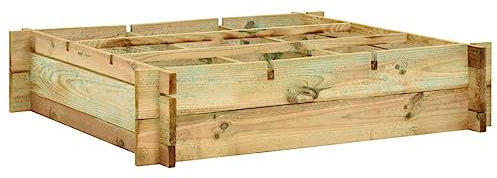 HaoChrymec Bancal Elevado de Madera Impregnada, 90x90x20 cm, Ideal para Cultivar Hortalizas y Flores, Floreiras Exterior, Jardineras Exterior Balcon, Huerto Urbano, Jardinera Balcon