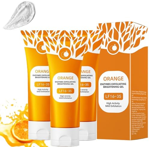 Orangen-Peeling-Gel Lf16-35, Reinigendes Peeling-Gel – Sanftes Peeling-Reinigungsmittel Für Gesicht Und Körper, Effektives Peeling Für Strahlende Haut Mit Orangenblasen-Formel(3pcs)