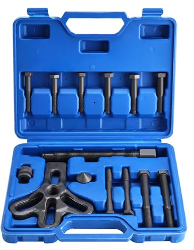 FreeTec 13pcs Arrache Volant Magnetique, 75-105mm Extracteur de Volant de Direction, Universelle Kit Extracteur de Equilibreur Harmonique pour Démontage Volant Moteur Moto Voiture (Bleu)
