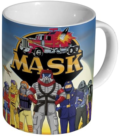 M.A.S.K. 90s Cartoon - Ceramic Coffee & Tea Mug 11oz - Durable Glossy White Cup