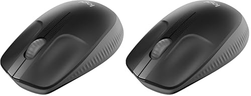 Logitech kabellose Maus M190, geschwungenes Design für beidhändige Nutzung, Batterielebensdauer von 18 Monaten plus Stromsparmodus, USB-Empfänger, präzise Kontrolle dank breitem Rad und Tasten Schwarz