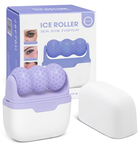 flintronic Rouleau à Glace, 2 en 1 Ice Roller, Rouleau de Massage pour les Yeux, Rouleau de Massage Glacé Visage, Anti-poches, Réduction du Gonflement, Raffermissant, Apaisant, Éclat de la Peau