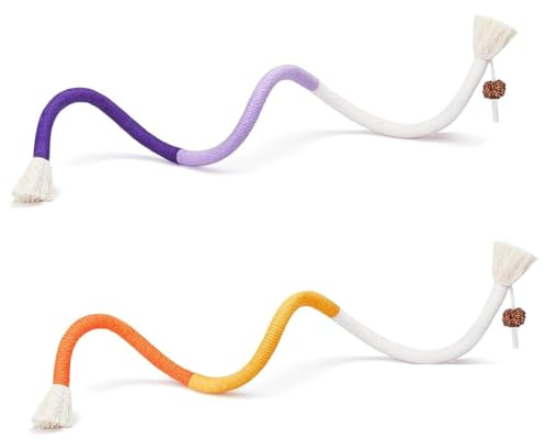 2Pcs Kauspielzeug Katze und 4 Katzenminze Stick, Felway Optimum, Katzenspielzeug, Beißseilen für Katzen, Katzenbeißseil, Katzenspielzeug Selbstbeschäftigung, Katzen Zahnpflege und Gegen Mundgeruch