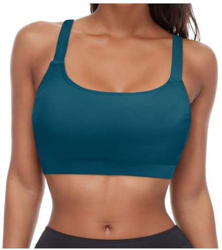Parte De Arriba Bikini Mujer Sujetador Top Push Up con Relleno Sexy Piscina Tirantes Anchos Ideal para Piscina Cuello en V Profundo Sujetador Deportivo para Vacaciones de Playa Verano