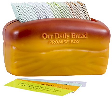DaySpring Our Our Daily Bread Promise Box with Scripture Cards, 4 1/4 x 2 1/4 x 2, Brown - T9651