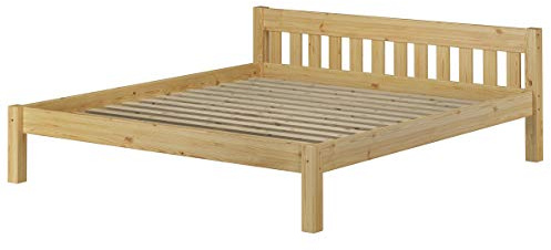 Erst-Holz®Doppelbett Kingsizebett 180x200 Massivholz Kieferbett Natur Futonbett mit Rollrost 60.38-18