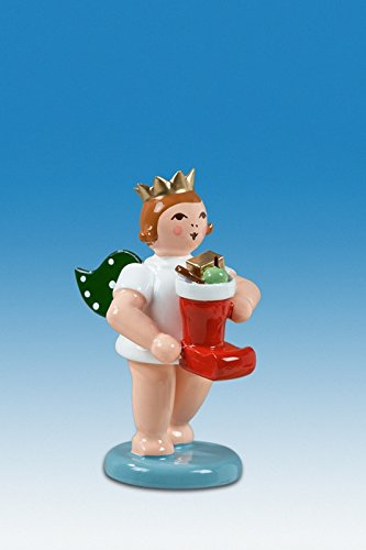 Rudolphs Schatzkiste Holzfigur Engel mit Nikolausstiefel und Krone Höhe 6cm NEU Holzengel Instrument Seiffen Erzgebirge Figur Dekoration Holzfiguren Weihnachten Fensterschmuck Spielzeug Deko