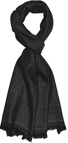 Lorenzo Cana Herrenschal aus 100% Kaschmir, 30 cm x 180 cm, Schwarz flauschig leichter Kaschmirschal Kaschmirtuch Winterschal aus Naturfaser Maennerschal 7831611