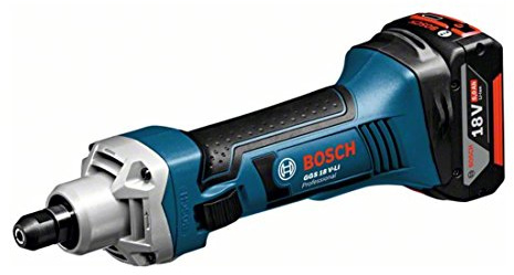 Bosch Professional 18V System Akku Geradschleifer GGS 18 V-LI (inkl. 2x5.0Ah Akku, Schnellladegerät GAL 1880 CV, 2x Einmaulschlüssel 19 mm, L-BOXX 136), 06019B5307