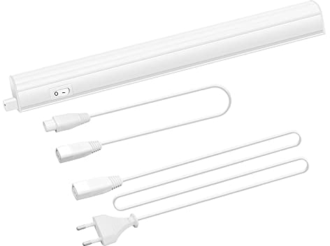 ENUOTEK Lampada Barra Luminosa a Tubo LED 4W per Sottopensile Armadio Cucina Lunghezza 313MM con Interruttore Luce Bianca Naturale 4000K, Lot di 1 Lampada