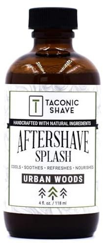 Taconic Shave Urban Woods Aftershave Splash – Invigorating Forest Scent – Alcohol-Free Men’s After Shave with Natural Botanicals – 4 oz USA Made